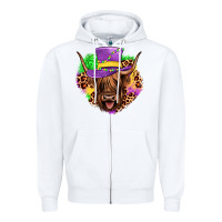 White highland cow mardi gras Zipper Hoodie - JahusDesignShop