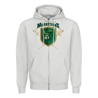 Dove Grey sioux city musketeers Zipper Hoodie - DesigneFamous