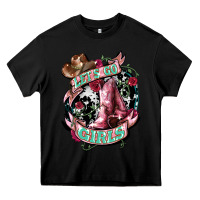 Black Let's go Girl's Cowboy boots Heavy Core Tee - HowdyJamesFarm
