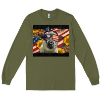 Army Green Western 4th Of July Sheep Long Sleeve Tee - LillyAllenDesigns