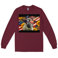 Burgundy Western 4th Of July Sheep Long Sleeve Tee - LillyAllenDesigns