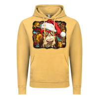 Vintage Mustard Christmas Cow Vintage Hoodie - LillyAllenDesigns
