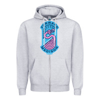 Heather Grey madison fc art Zipper Hoodie - DesigneFamous