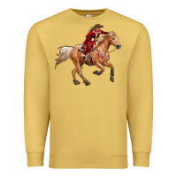 Antique Gold Western Christmas Cowgirl On The Horse Premium Sweatshirt - RanaPortraitStore