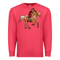 Cardinal Western Christmas Cowgirl On The Horse Premium Sweatshirt - RanaPortraitStore