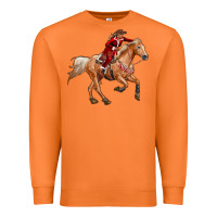 Carrot Western Christmas Cowgirl On The Horse Premium Sweatshirt - RanaPortraitStore
