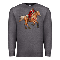 Charcoal Heather Western Christmas Cowgirl On The Horse Premium Sweatshirt - RanaPortraitStore
