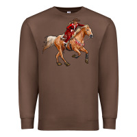 Chestnut Western Christmas Cowgirl On The Horse Premium Sweatshirt - RanaPortraitStore