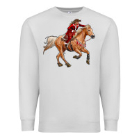 Dove Grey Western Christmas Cowgirl On The Horse Premium Sweatshirt - RanaPortraitStore