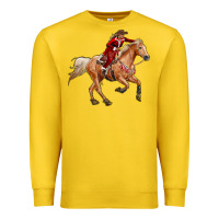 Lemon Western Christmas Cowgirl On The Horse Premium Sweatshirt - RanaPortraitStore