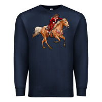 Navy Western Christmas Cowgirl On The Horse Premium Sweatshirt - RanaPortraitStore