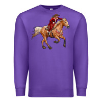 Purple Western Christmas Cowgirl On The Horse Premium Sweatshirt - RanaPortraitStore