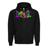 Black mardi gras love Zipper Hoodie - JahusDesignShop