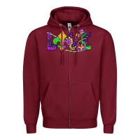 Burgundy mardi gras love Zipper Hoodie - JahusDesignShop