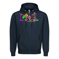 Navy mardi gras love Zipper Hoodie - JahusDesignShop