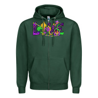 Sports Green mardi gras love Zipper Hoodie - JahusDesignShop