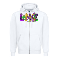 White mardi gras love Zipper Hoodie - JahusDesignShop