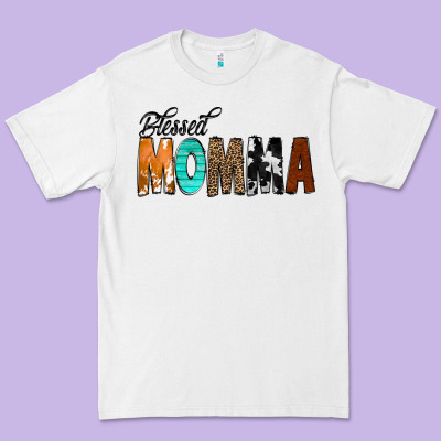 Blessed Momma Premium Tee Designed By Cowcowdesign