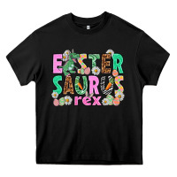 Black Easter Saurus Nurse Easter Day Heavy Core Tee - HowdyJamesFarm