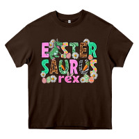 Chocolate Brown Easter Saurus Nurse Easter Day Heavy Core Tee - HowdyJamesFarm