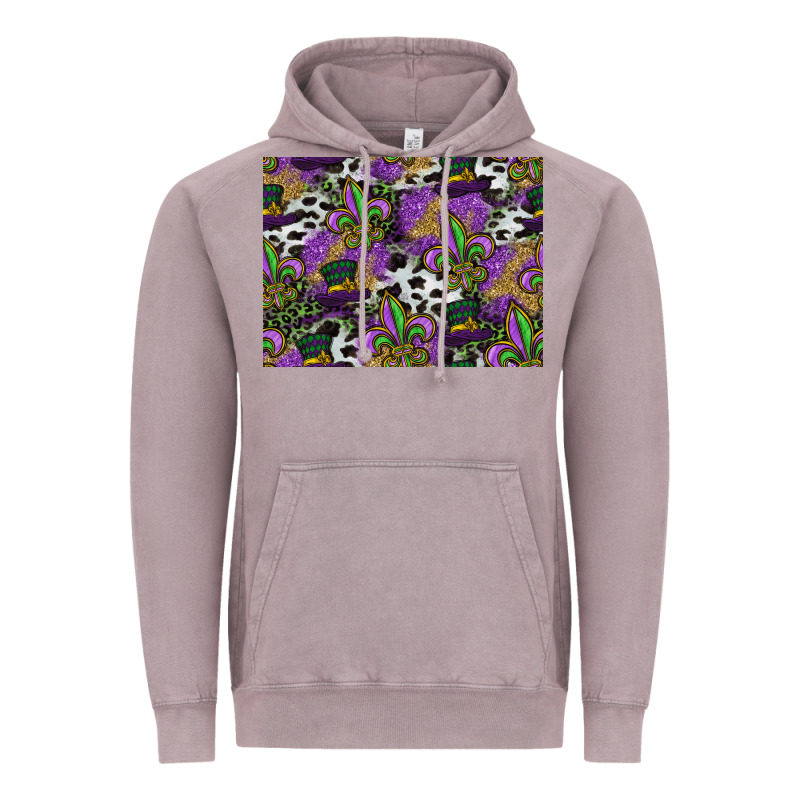 Mardi Gras Celebration Pattern Vintage Hoodie by CowhideDigitalArt | Teevron