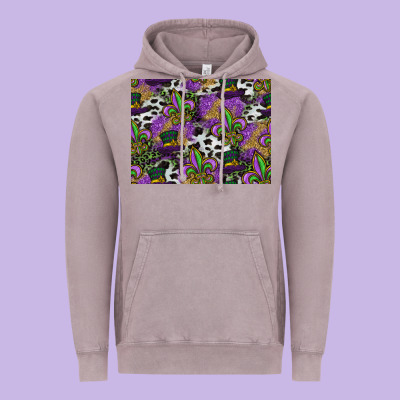 Mardi Gras Celebration Pattern Vintage Hoodie Designed By Cowhidedigitalart