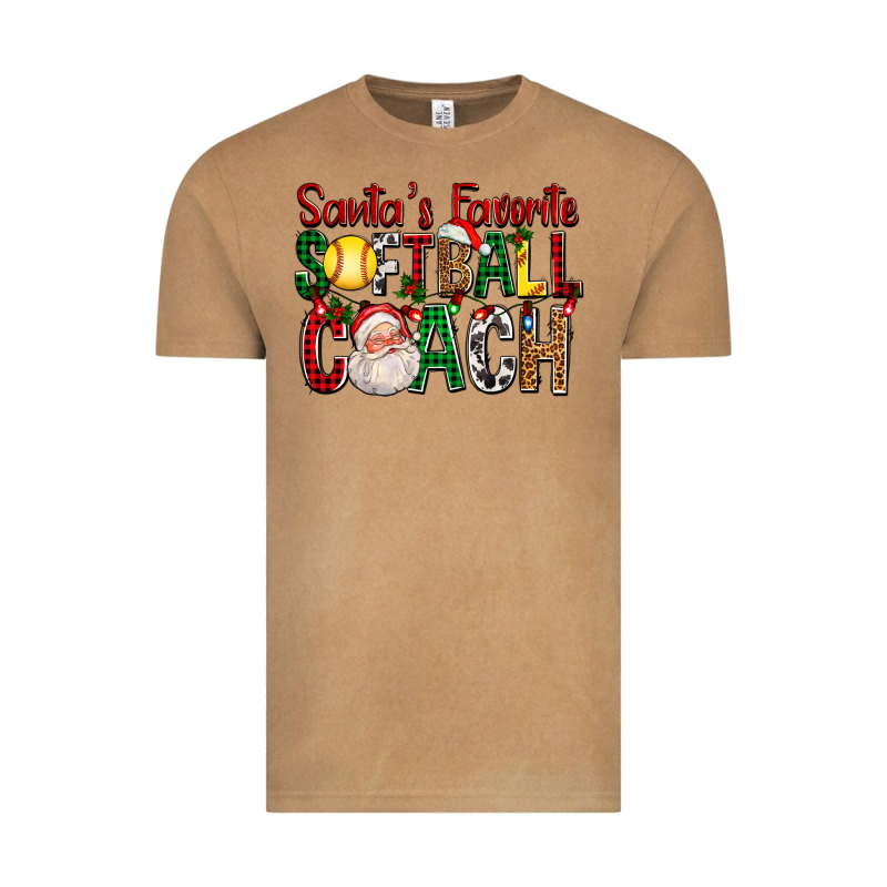 Santa's Favorite Softball Coach For Christmas Vintage Tee by FaDigitalArtStudio | Teevron