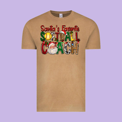 Santa's Favorite Softball Coach For Christmas Vintage Tee Designed By Fadigitalartstudio