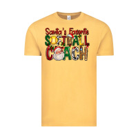 Vintage Mustard Santa's Favorite Softball Coach For Christmas Vintage Tee - FaDigitalArtStudio