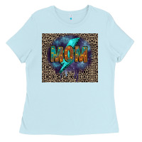 Baby Blue Leopard mom Ladies Tee - FaDigitalArtStudio