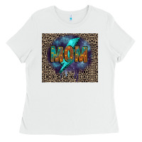 White Leopard mom Ladies Tee - FaDigitalArtStudio