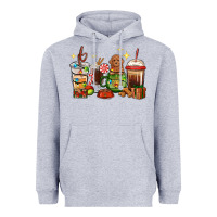 Heather Grey Christmas coffee cups with Poodle Heavyweight Hoodie - RanaPortraitStore