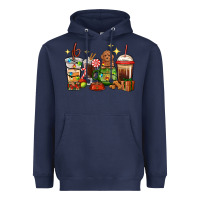 Navy Christmas coffee cups with Poodle Heavyweight Hoodie - RanaPortraitStore