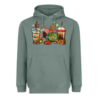 Sage Christmas coffee cups with Poodle Heavyweight Hoodie - RanaPortraitStore
