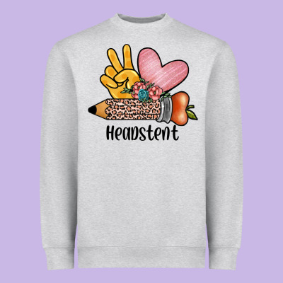 Peace Love Headstent Heavyweight Sweatshirt Designed By Jahusdesignshop