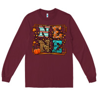 Burgundy Fall Autumn Leopard Nene Long Sleeve Tee - LillyAllenDesigns