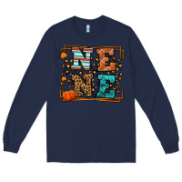 Navy Fall Autumn Leopard Nene Long Sleeve Tee - LillyAllenDesigns