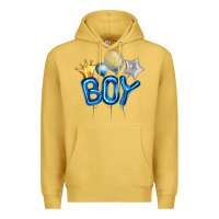 Antique Gold Birthday Boy Balloon Premium Hoodie - Artiststas