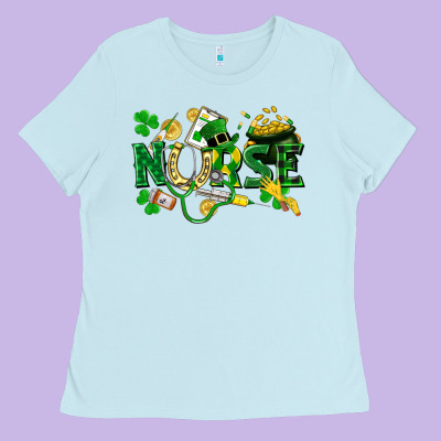 Nurse St Patrick Ladies Tee Designed By Fadigitalartstudio