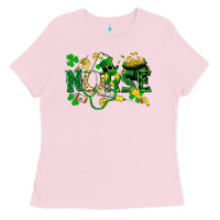 Bubblegum Pink nurse st patrick Ladies Tee - FaDigitalArtStudio