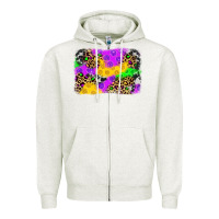 Oatmeal Heather mardi gras background Zipper Hoodie - JahusDesignShop