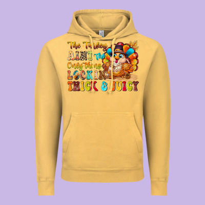 Thanksgiving Turkey Humor Vintage Hoodie Designed By Cowhidedigitalart