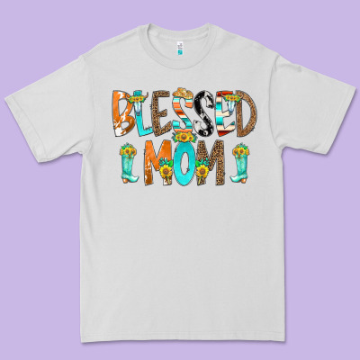 Blessed Mom Premium Tee Designed By Cowcowdesign