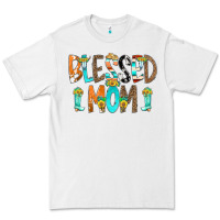 White Blessed Mom Premium Tee - CowCowDesign