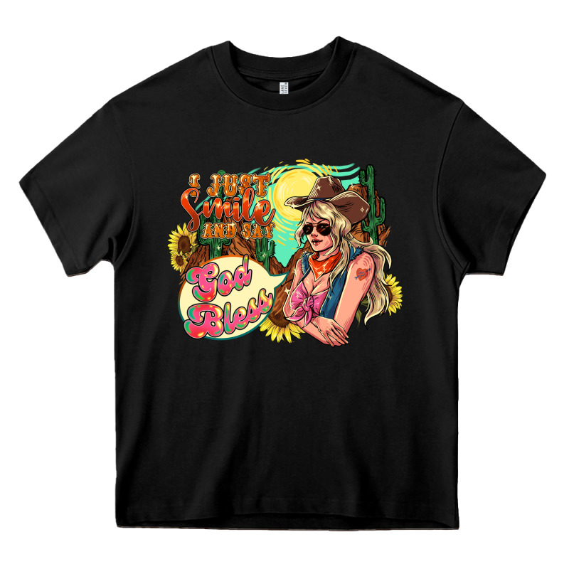 I Just Smile And Say God Bless Heavy Core Tee by HowdyJamesFarm | Teevron