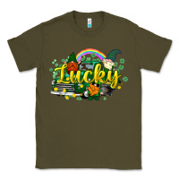 Army Green lucky gnomes truck St. Patrick's Classic Tee - HowdyJamesFarm