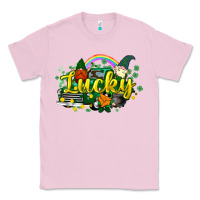 Bubblegum Pink lucky gnomes truck St. Patrick's Classic Tee - HowdyJamesFarm