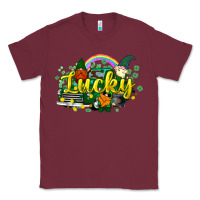 Burgundy lucky gnomes truck St. Patrick's Classic Tee - HowdyJamesFarm