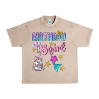 French Oak birthday girl 5 Urban Heavy Tee - BundleAndBundleShop