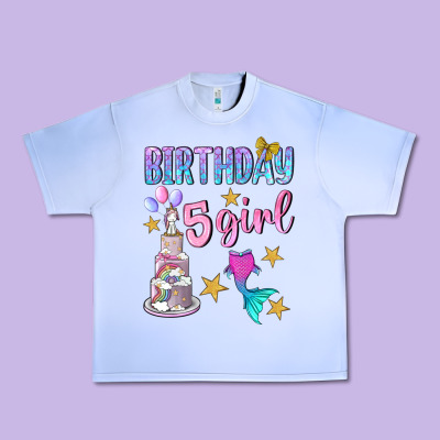 Birthday Girl 5 Urban Heavy Tee Designed By Bundleandbundleshop